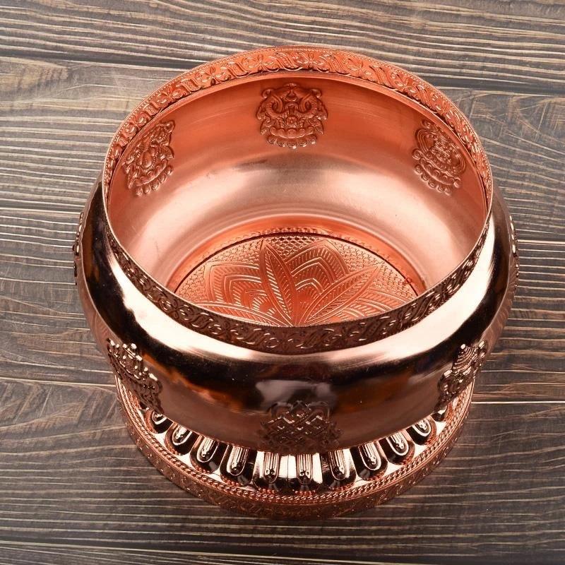 Tibetan Toba Bottle Food Organizer Tantric Metals Handicraft Buddhist Auspicious Tribute Home Gift Collection Desktop Decorative
