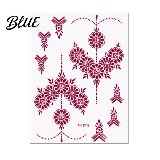 Quick Apply Tattoo Stickers Temporary Sticker Flower Lace Lotus Pattern Fake Tattoos for Women Men Fun Family Waterproof DIY Face Arm Leg