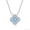 S925 Sterling Silver Natural Stone Clover Necklace Women's Simple Niche Design Heavy Industry Clavicle Chain