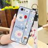 Silicone Phone Holder Phone Case For OPPO F7 Waterproof Oil Painting Fashion Design Durable Anti-dust Wrist Strap Flower