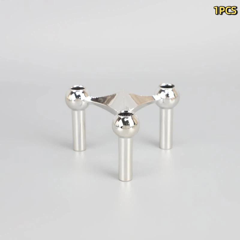 Creative 3-Leg Candle Holder Light Luxury Alloy Candelabra for Hotel, Party, Dinner & Western Restaurant Table Decor