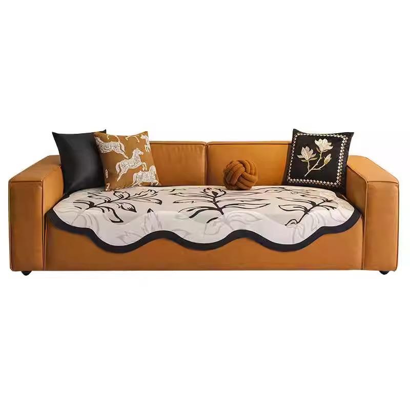 French Irregular Special-Shaped Sofa Cushion, High-End Seat Cushion, Universal In All Seasons, Non-Slip Special-Shaped Straight-Row Sofa Cover