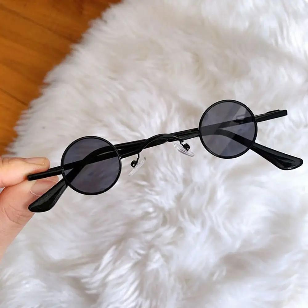 New Punk Round Retro Sunglasses for Men and Women Small Frame Hip Hop Style Ins Fashion