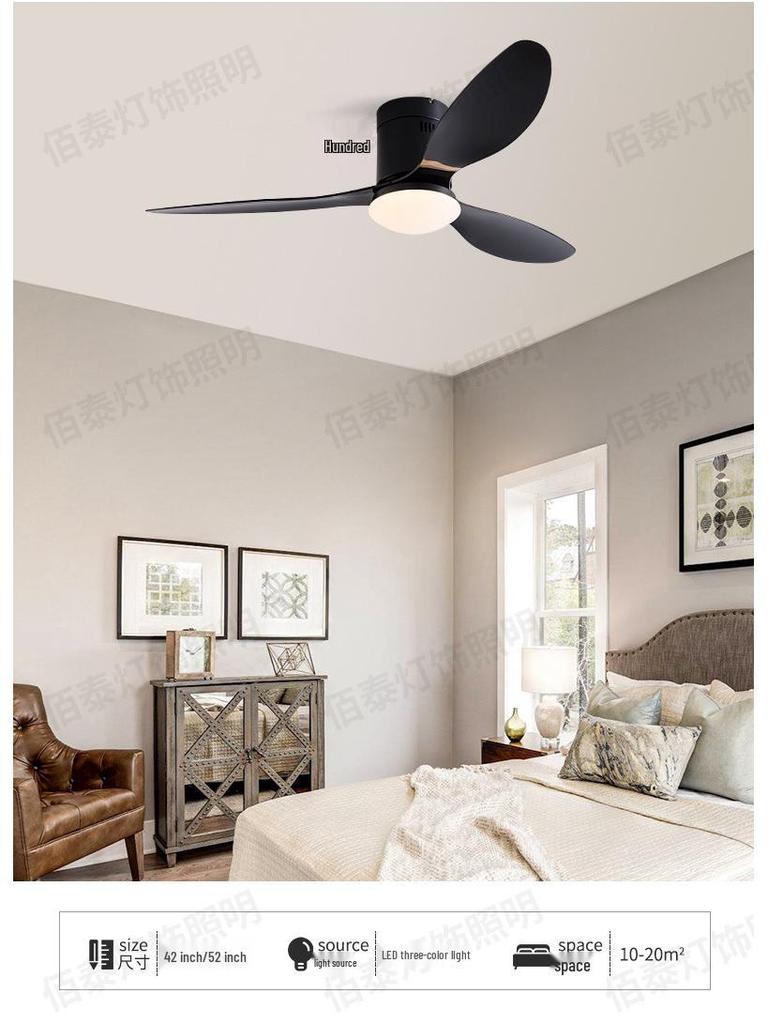 Walnut Ceiling Fan with Light and Remote Control, Variable Frequency, for Living, Dining, or Bedroom Spaces with ABS Blades.