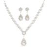 Bridal Necklace Earrings Teardrop Rhinestone Jewellery Style Sparkling Set Bride Wedding