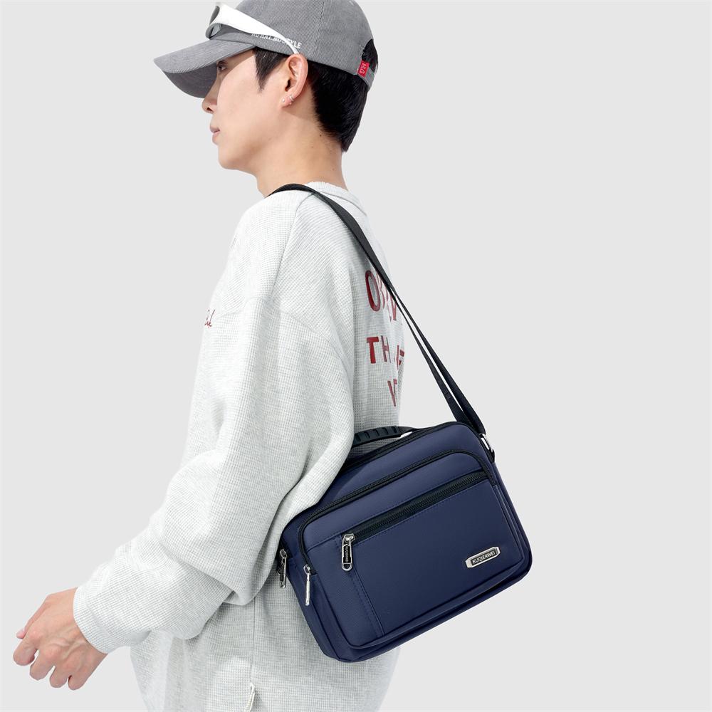 Men Business Messenger Bag Waterproof Oxford Crossbody Shoulder Bag Multi Pocket Travel Pack
