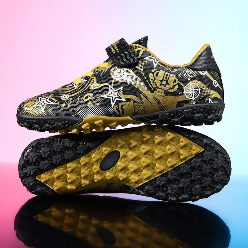 

Children S Velcro Football Shoes Low Top Boys Girls Lawn Teen Students Spike Flat Training Shoes Sneakers 39