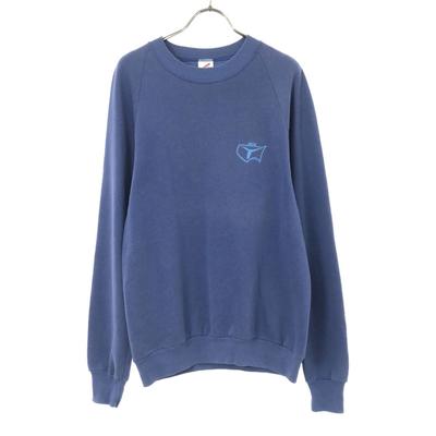 JERZEES 80s Made In USA Long Sleeve Trainer M Blue Sweatshirt Old Vintage Men's Used