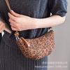 Niche Design Korean New Leopard Print Dumpling Bag 2025 Women's Retro Commuter Shoulder Bag Messenger Bag Small Bag
