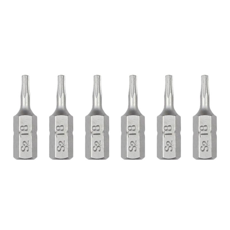 Steel Impact Bit 6Pcs Set Tamper Proof Bit Kit Magnetic Screwdriver Bit Professional Repairs Tool