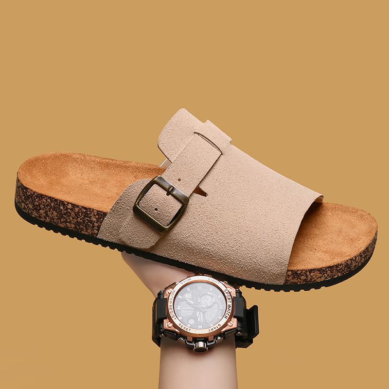 Fashion New Arrival Fashion New Men's Monk Strap Outdoor Cork Slippers Male Summer Open Toe Sandals Chanclas De Hombre