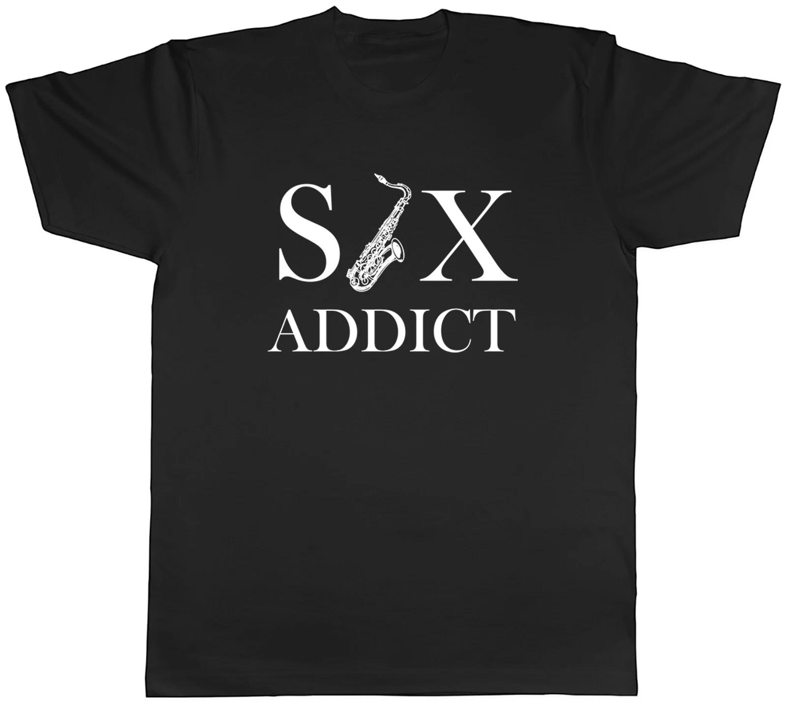 Funny Sax Addict Saxophone Music Instrument Mens T-Shirt Tee Gift Top M