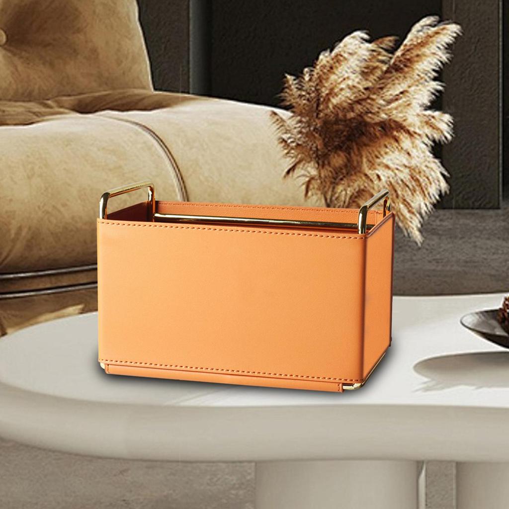 Desktop Storage Box Tidy Stylish Remote Control Organize Boxes Leather Pen Holder for School Home Vanity Table Table Decor