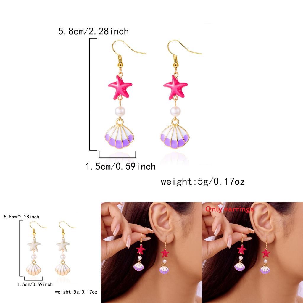 Womens Beach Shell Earrings With Natural Material And Electroplated Design For Summer Vacation