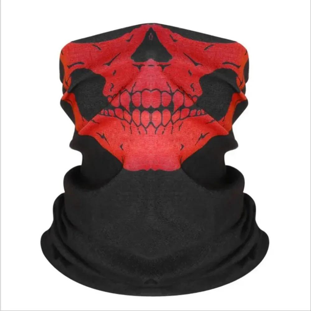 Cycling Face Mask Riding Scarf Breathable Skull Print Neck Gaiter Women Bandana Headwear Headband Snood Hiking Mask Balaclava