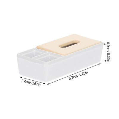 1/12 Miniature Tissue Box Model Figurine Realistic Bathroom Decoration For Doll House Bedroom Desktop Display Accessory
