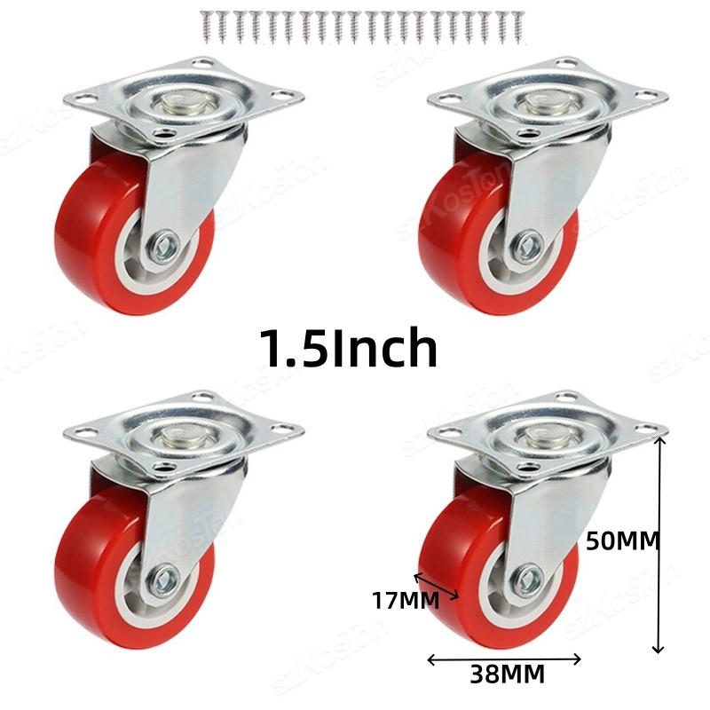 4Pcs Universal Caster Wheel Heavy Duty Swivel Caster Capacity Wear Resistant PVC Industrial Castor Wheel Furniture Wheels Caster