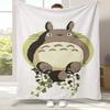 Coperta Morbida Calda in Flanella Disegno Cartone Animato T-Totoro Retro Carino, Plaid in Peluche Ultra Morbido per Casa Camera da Letto Letto Divano Copertura Ufficio Campeggio Picnic