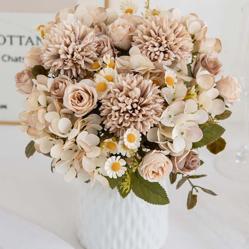 1Pc Artificial Flowers Wedding Home Bedroom Decoration Bridal Bouquet Garden Fake Silk Chamomile