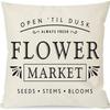 Plant and Flower Hydrangea Printed Linen Pillowcase Home Sofa Living Room Bedroom Pillowcase