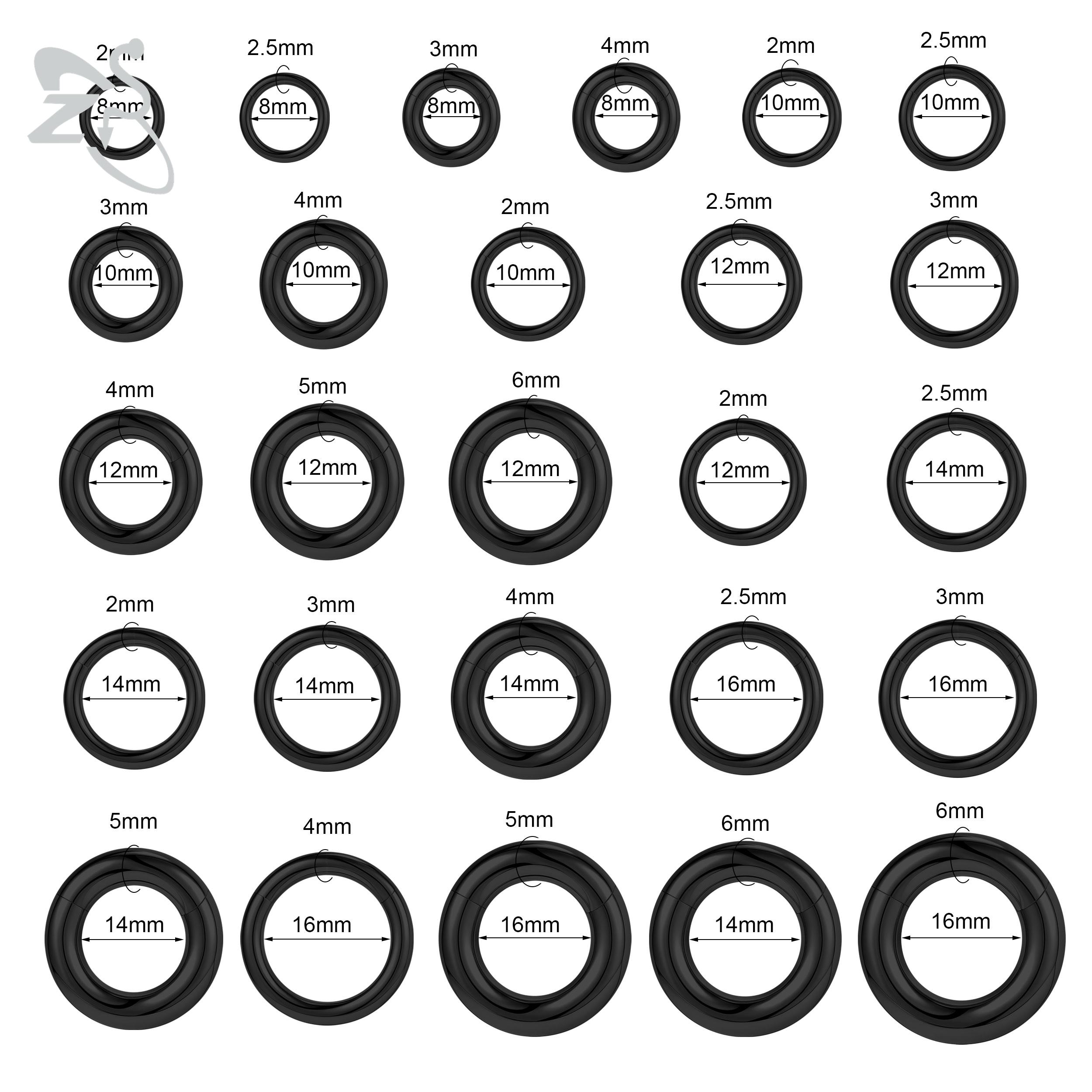

ZS 1 PC 12/10/6/4/2G G23 Grade Titanium Steel Nose Ring Men Women Large Gauge Ear Expander Septum Piercing Segment Clicker Rings 2X12MM