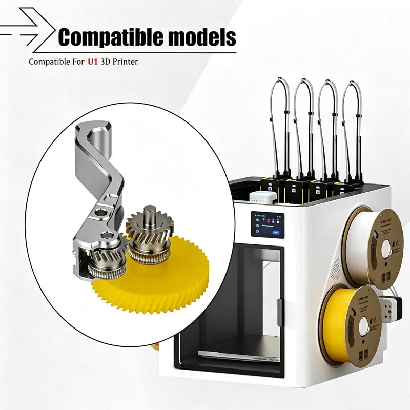 Verbessertes Extruder-Zahnrad-Kit, ERDOBERFLÄCHE, Gehärteter Stahl mit hoher Härte, DLC-Beschichtung Verschleißfest, Ersatzteile für 3D-Drucker der U1-Serie