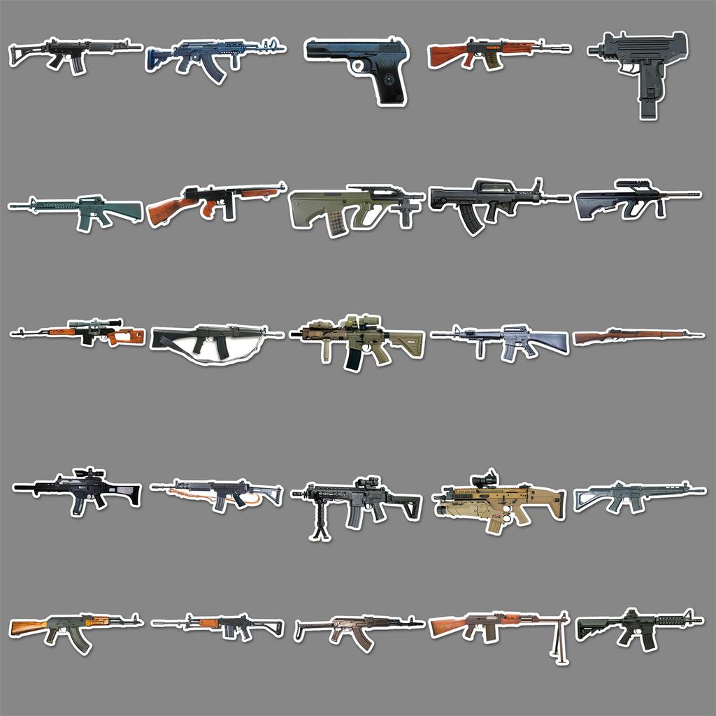 50 Military Fans Guns Graffiti Personalized Cool Creative IY Skateboard Water Cup Suitcase Stickers Waterproof