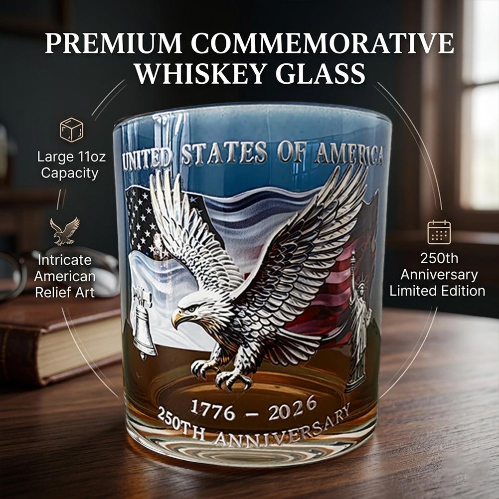 250Th Anniversary Whiskey Glass Usa Patriotic Drinking Cup American History Memorial Gift For 4Th Of July Independence Day