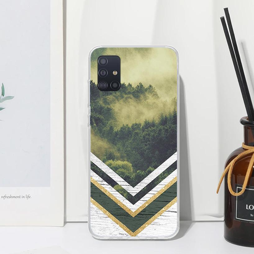 Forest Geometry Wood Nature Phone Case For Samsung Galaxy A52 A42 A32 A22 A12 A02S A72 A51 A50S A41 A31 A21S A71 A40 A30S A20S A