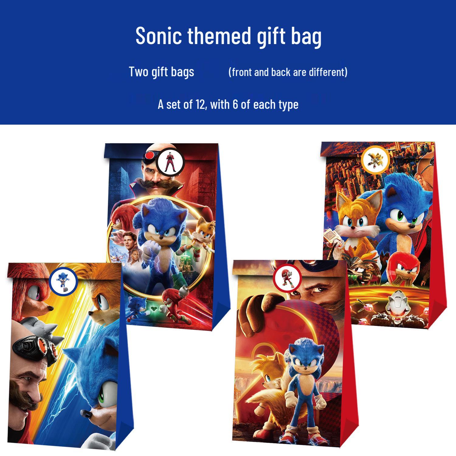 In Stock: Sonic Themed Birthday Party Kraft Paper Gift Bags - Candy Bags & Tote Bags
