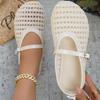 Fashion Summer Designer Cosy Mesh Heels 2025 Women Flat Shoes Fashion Round Toe Buckle Strap Casual Outdoor Dress Sandals
