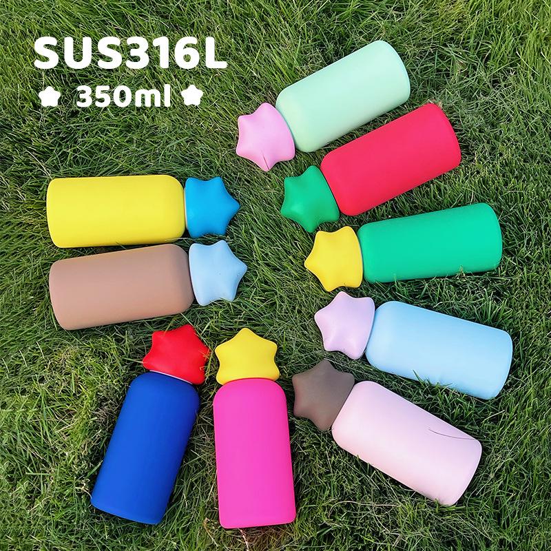 2026 New 316 Stainless Steel Thermos Cup 350ml Creative Star Children's Contrasting Color Outdoor Sports Water Cup
