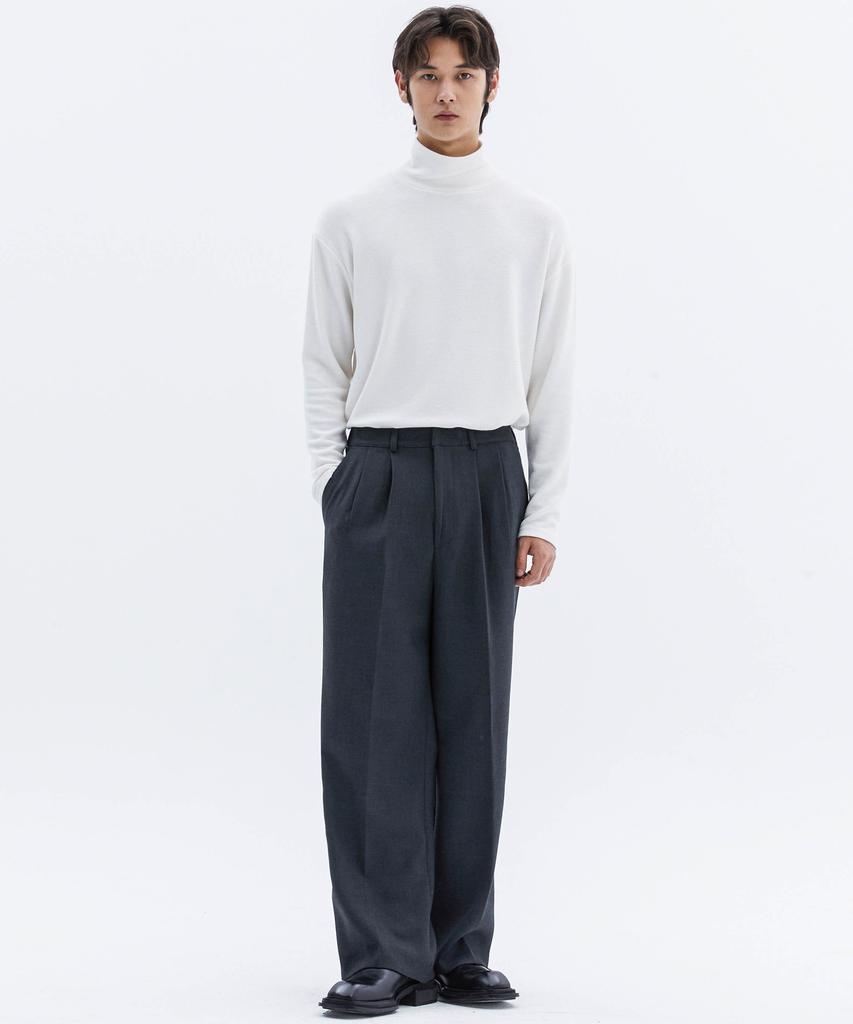 TRIP LE SENS Fw Comfort Double-Pleat Slacks_Charcoal