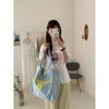 Thickened large capacity tote bag lazy wind shoulder canvas bag big red simple letter student canvas bag