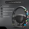 2X Car Auto Suede Steering Wheel Booster Anti-slip Cover Floral Print Universal