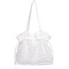 Borsa casual in tessuto plissettato, Borsa a spalla singola di grande capacità, Borsa da pendolare di nicchia con coulisse, Borsa tote