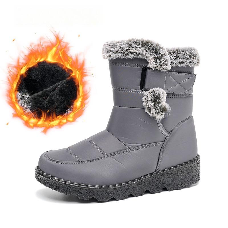 Cotton Shoes Women Big Size Ladies Snow Boots Padded Thickened High Top Casual Women's Boots Outdoor Hiking Cold Winter Shoes Fleece Anti-Slip Boots