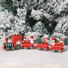 Wooden Christmas Train Ornament Plastic Mini Christmas Train Toys Festival Party Decoration Xmas Table Ornaments New Year Gifts
