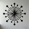 1pc 2D Flat Modern Firework Burst Metal Wall Sculpture Iron Abstract Art Panel Minimalist Decor for Living Room Bedroom Office Contemporary Space