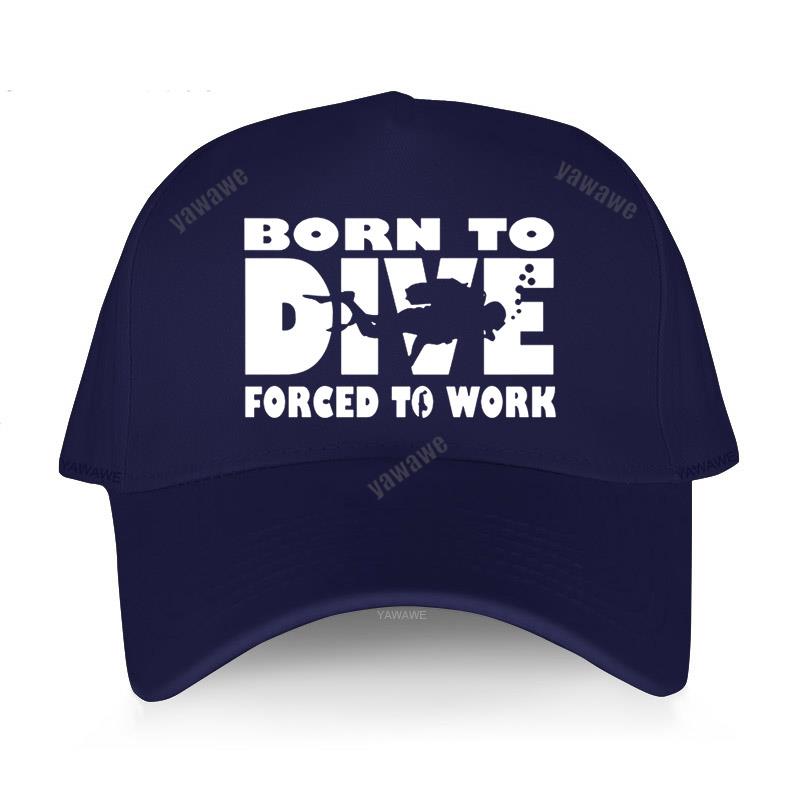 Schwarze, lässige Baseballkappe mit Aufdruck für Jungen, MSP BORN TO DIVE, gezwungen zur Arbeit, Sommerhut für Männer und Frauen, Outdoor-Snapback-Caps, Sportmütze