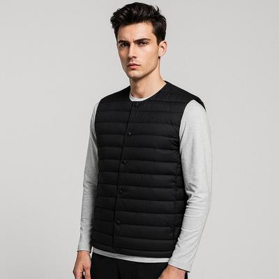 Men's Lightweight Down Jacket: 90 Fill Power, New Standard, V-Neck Vest