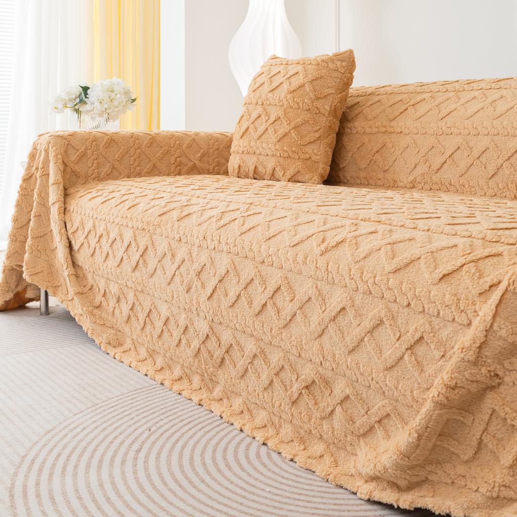 Kašmírová deka na pohovku ve tvaru diamantu Jednobarevná Zimní Zesílená Pletená S třásněmi Deka Kancelářská Dřímací Žakárová Přehoz na pohovku