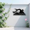 Swimming Metal Wall Art, Dynamic Iron Mural Weather Resistant for Home Gym Pool Fence Decor, Sports Gift for Fans Farmhouse Hanging Ornament