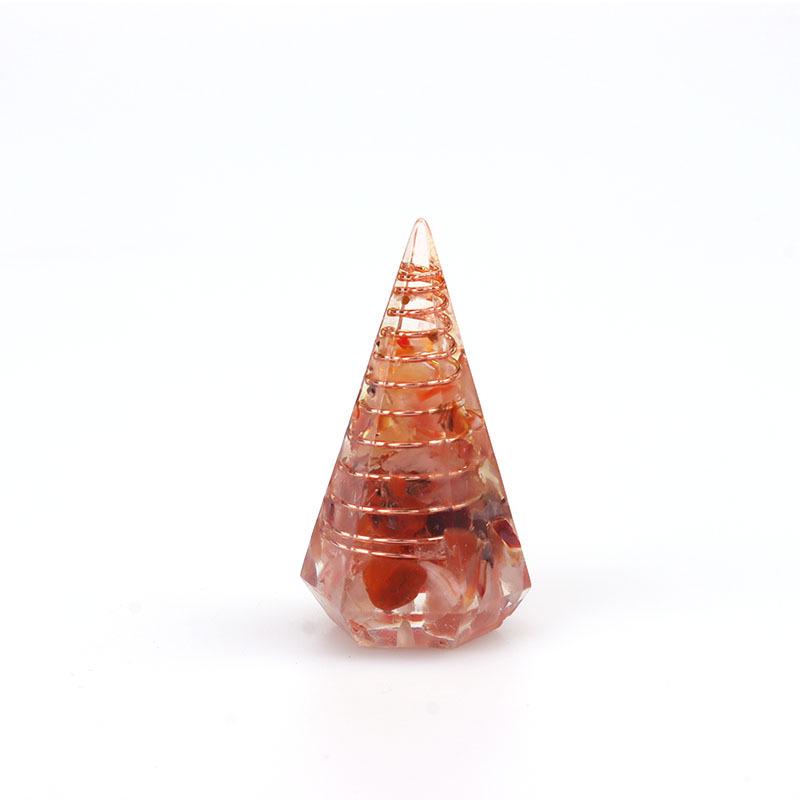 Hexagonal Seven-Color Crystal Stone Resin Pendulum Yoga Ornament