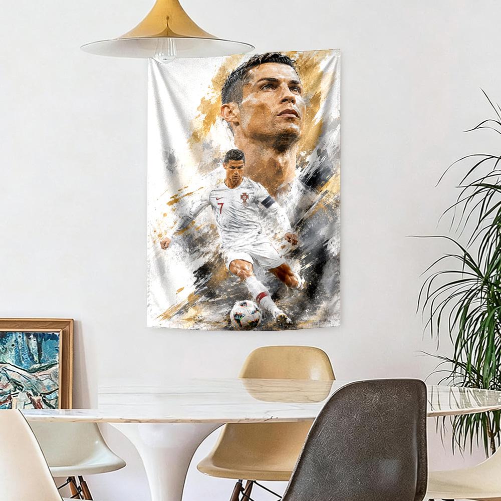 Cristiano Ronaldo Wall Decor Tapestry Art For Pet Memorial Birthdaywedding Party Backdrop Family Gift