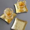 Metal Coaster, Luxury Creative Style, Golden Color, Embossed Craft, Suitable for Insulation, Tea Tray, Plate