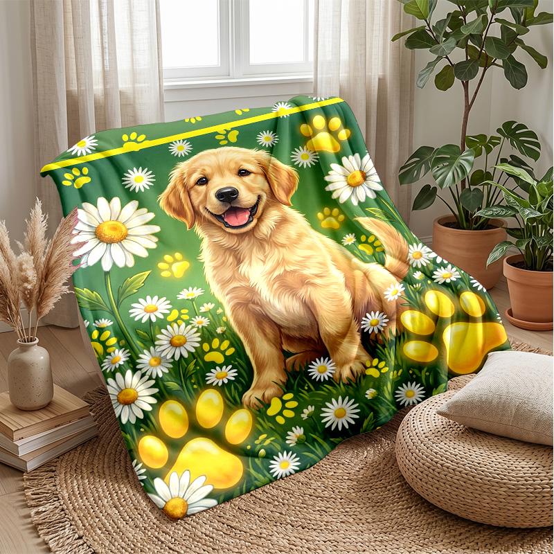 Cute Dog Playtime blanket Personalized Name Flannel Blanket Soft Cozy Plush Throw for Sofa Bed Lightweight Home Decor