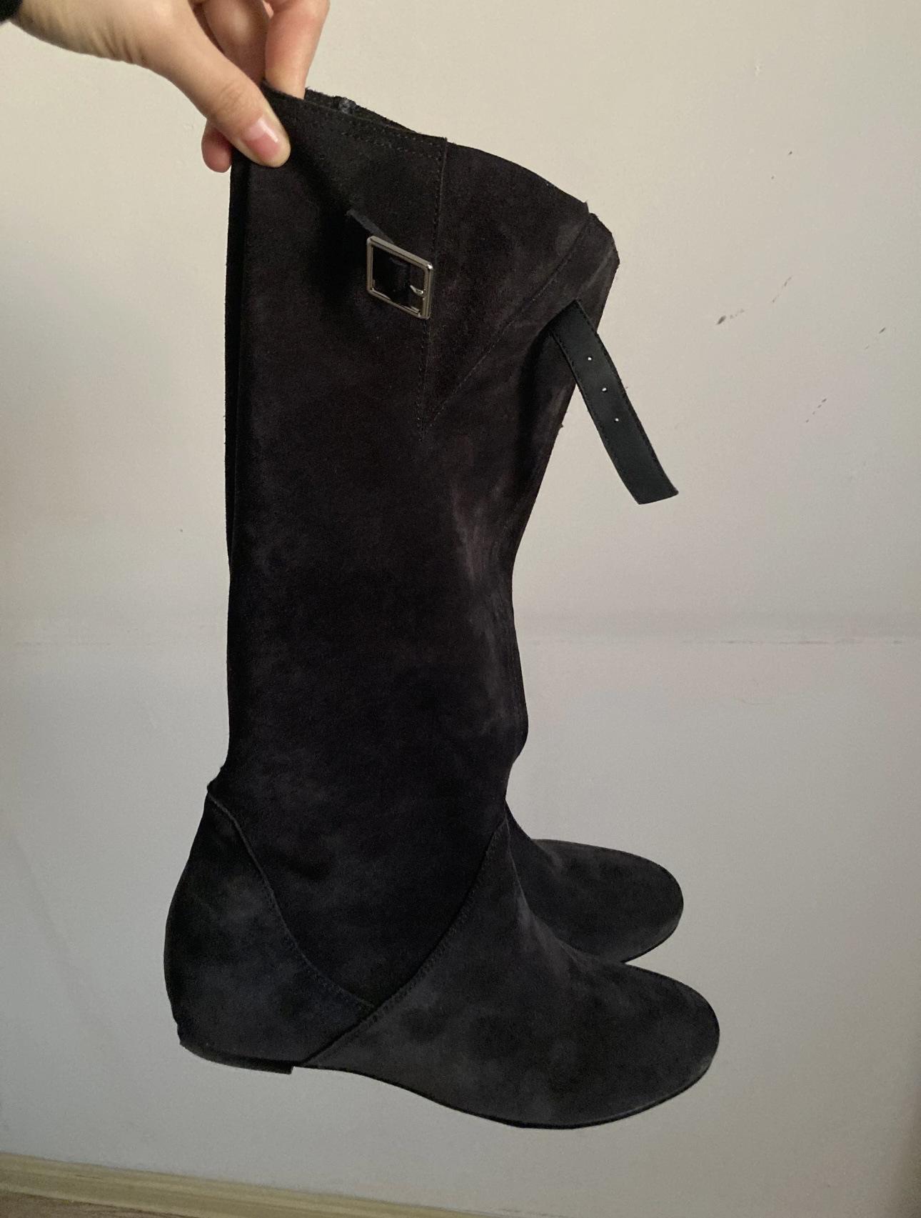 

Sheepskin version~ retro suede round head inner height increase soft pile boots medium and high boots knight boots cowboy boots women s boots 40