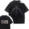 Oversize Vintage Washed Attack On Titan T Shirt with Anime Titans Army Graffiti Print for Streetwear Casual Daily Outfit
