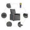 Recliner Chair with Lift Function Dark Gray Fabric